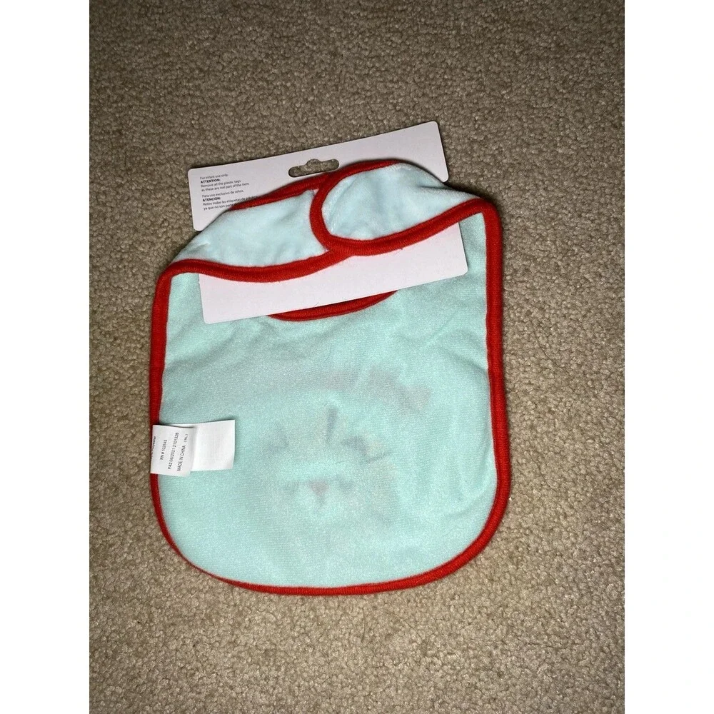 NWT Way To Celebrate My 1st Valentine’s Day Baby Bib Set 2 Lot Boy Girl Lion Cat